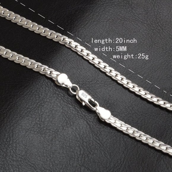 NEW 20'' 925 Sterling Silver Snake Chain Necklace - Picture 3 of 7